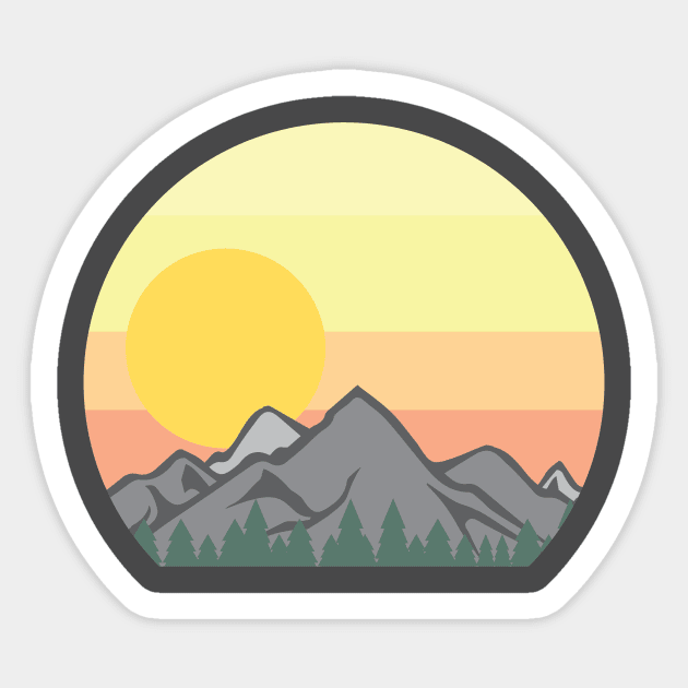 Mountain Range Vintage Sticker by KevinWillms1